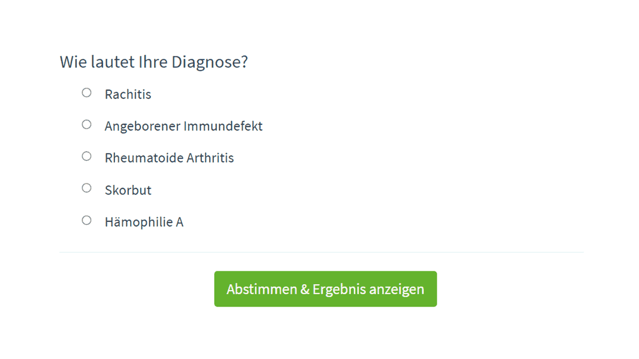 QuickPoll Wie lautet Ihre Diagnose?